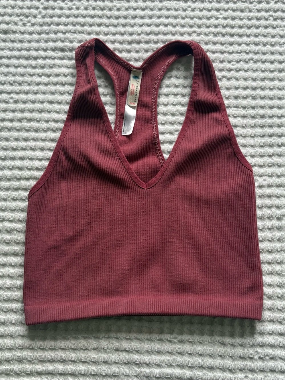 FP Movement Free Throw Crop Tank Ribbed Rose Pink Athleisure M